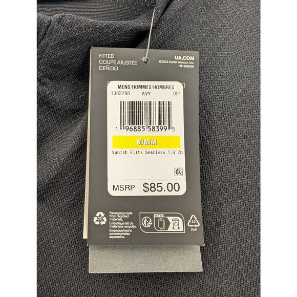 NWT Under Armour UA Vanish Elite Seamless Men's ¼ Zip in Black Size Medium - Picture 5 of 7